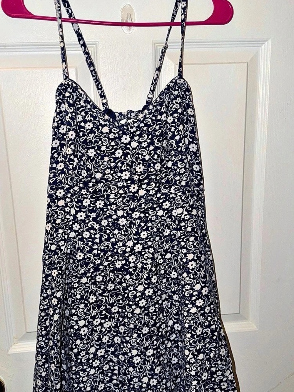 Sincerely Jules Floral Mini Dress in Blue & White Size XL